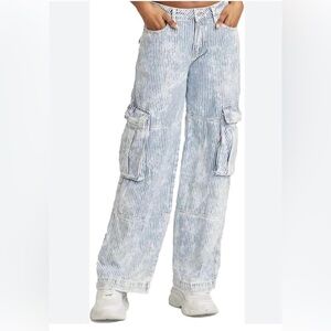 WILD FABLE Striped Railroad Utility Cargo Jeans